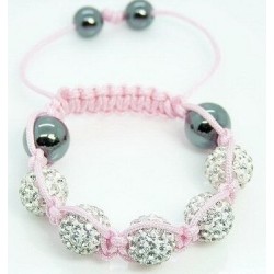 Elegante braccialetto con sfere di cristallo colorate/perline nere - regolabile - 2 pezzi