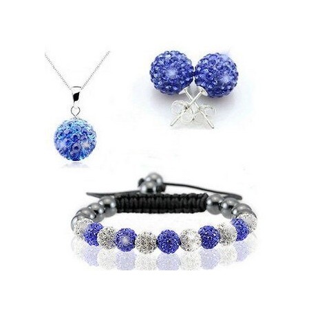 Fashionable set with crystal beads - bracelet - earrings - pendant for necklaceJewellery Sets