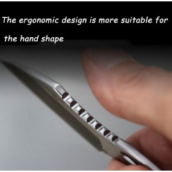 Coltellino tattico - con anello - custodia in pelle - acciaio D2
