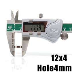 N35 - Magnete al neodimio - tondo svasato - 12 * 4 mm con foro 4mm
