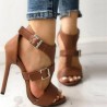Sexy high heel sandals - ankle buckle strap - gladiator style - leatherSandals