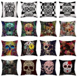 Decorative pillowcase - with zipper - plush - skull print - 45 cm * 45 cmCushion covers