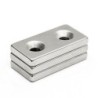 N35 - magnete al neodimio - blocco forte - 40 * 20 * 5 mm - con doppio foro da 5 mm - 2 pezzi