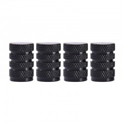 Bouchons de valve de pneu noirs - aluminium - 4 pièces