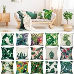 Fodera per cuscino decorativo - piante tropicali - cactus - monstera - foglia di palma verde - 45 cm * 45 cm