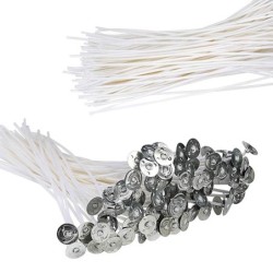 Mèches de bougies en coton - pré-cirées - pour la fabrication de bougies - 100 pièces