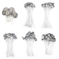 Mèches de bougies en coton - pré-cirées - pour la fabrication de bougies - 100 pièces