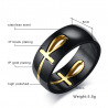 Croix égyptienne mobile - anneau en acier inoxydable