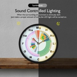 Orologio da parete moderno - suono attivato - LED - tavola periodica degli elementi chimici