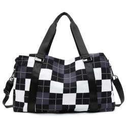 Stylish travel / gym bag - large capacity - waterproof - unisex - plaid printedBags