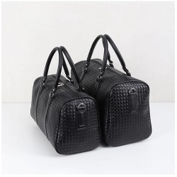 Fashionable travel bag - large capacity - leather - woven patternBags