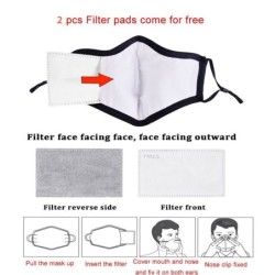 Mascherine viso/bocca - riutilizzabili - antibatteriche - con filtro PM 2,5 - 4 pezzi