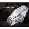 WINNER - montre de luxe - mécanique - lumineuse - avec diamants - design squelette transparent - avec boîte