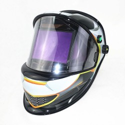 Maschera per saldatura auto oscurante - 3 filtri - DIN 4 - sensori ottici ANSI CSA AS/NZS