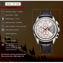 PAGANI DESIGN - montre à quartz de luxe avec bracelet en cuir