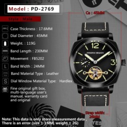 PAGANI DESIGN - automatic / mechanical men's watch - luminous pointers - leather strap - waterproofWatches