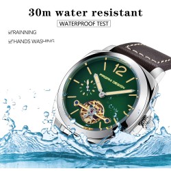 PAGANI DESIGN - orologio da uomo automatico / meccanico - lancette luminose - cinturino in pelle - impermeabile