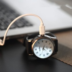 Orologio da uomo in metallo - ricaricabile - USB - con accendino senza fiamma