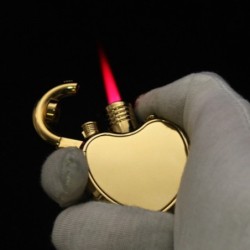 Accendino jet butano - fiamma rossa - antivento - 1300 C - a forma di cuore