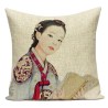 Fodera per cuscino decorativo - stile giapponese - donna - onde del mare - alba - montagne - 40 cm * 40 cm - 45 cm * 45 cm