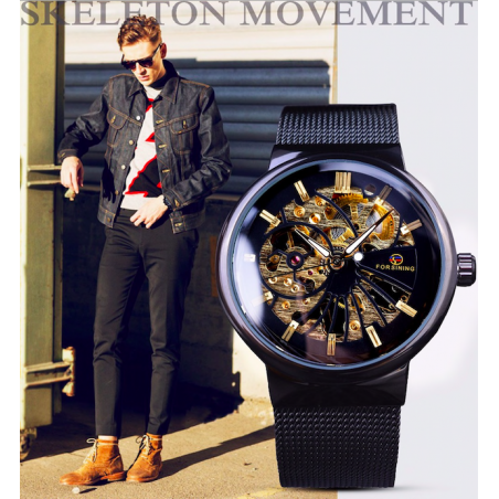 FORSING - luxury mechanical watch - waterproof - skeleton designWatches