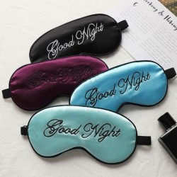 Mascherina per dormire - benda - stampa "Good Night" - seta
