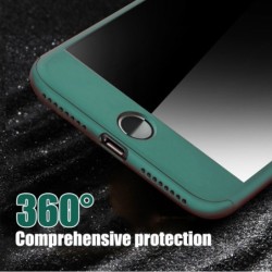 Coque intégrale Luxury 360 - avec protection d'écran en verre trempé - pour iPhone - or