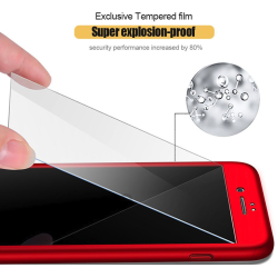Coque intégrale Luxury 360 - avec protection d'écran en verre trempé - pour iPhone - argent