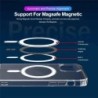 Chargement sans fil Magsafe - étui magnétique transparent - porte-cartes magnétique en cuir - pour iPhone - noir
