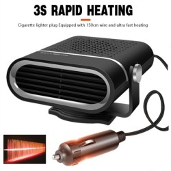 Chauffage de voiture portable - refroidisseur - dégivreur - antibuée - ventilateur de chauffage/refroidissement à 360 degrés