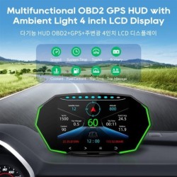 HUD GPS OBD2 multifunzione - Head-Up - Display LCD 4 pollici - tachimetro - temperatura acqua/olio