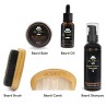 Set per la cura della barba - crema - olio - shampoo - pettine - spazzola - con custodia - 5 pezzi
