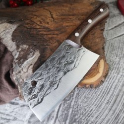 Coltello da cucina in acciaio al carbonio - coltello da macellaio / cuoco da cucina - design fuso