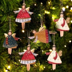 Decorazione natalizia - ornamenti in metallo appesi - angelo - Babbo Natale