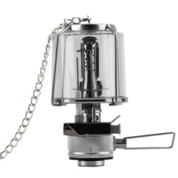 Lanterna da esterno/campeggio - luce a gas portatile in alluminio - lampada a sospensione in vetro - 80 LUX