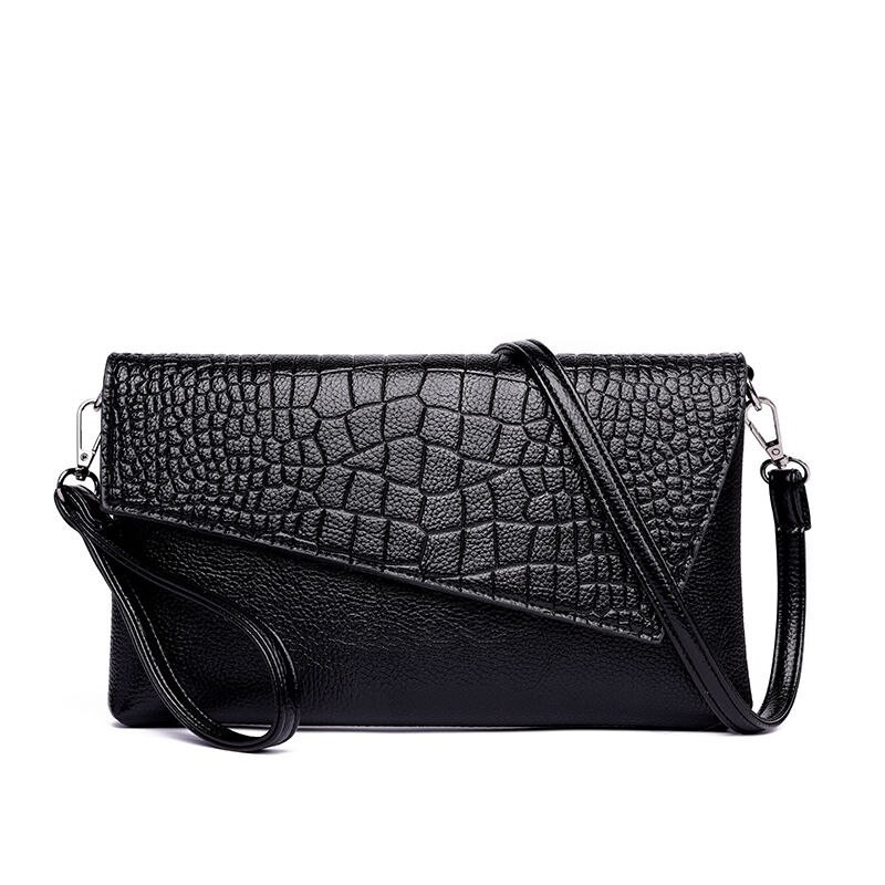 Vintage small clutch - shoulder bag - crocodile skin pattern - with zipperHandbags