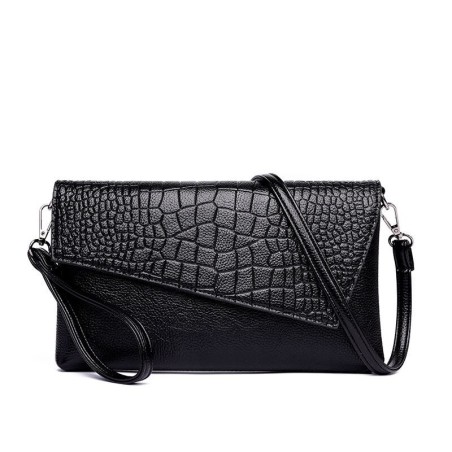 Vintage small clutch - shoulder bag - crocodile skin pattern - with zipperHandbags