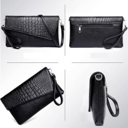 Vintage small clutch - shoulder bag - crocodile skin pattern - with zipperHandbags