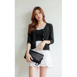 Vintage small clutch - shoulder bag - crocodile skin pattern - with zipperHandbags