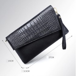 Vintage small clutch - shoulder bag - crocodile skin pattern - with zipperHandbags