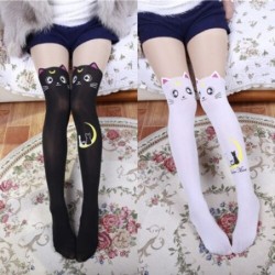 Nylon knee socks - cat designClothing