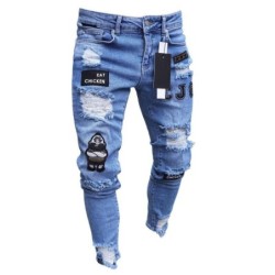 Strappato elasticizzato - Jeans biker - Denim slim fit