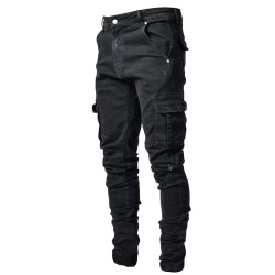 Jeans elasticizzati - stile biker - tasche laterali - Slim Fit