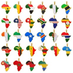 Collier avec pendentif pays d'Afrique - or - 60cm
