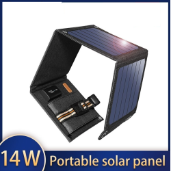 Pannello solare 14W - caricatore pieghevole - USB - waterproof - per Smartphone