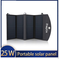 Pannello solare 25W - caricatore pieghevole - USB - waterproof - per Smartphone