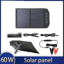 Panneau solaire - chargeur solaire - double sortie - pliable - 60W - kit