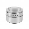 Magnetic spice jars - with labels - with wall mounted rack - stainless steelStorage