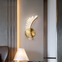 Applique murale LED moderne - design ailes dorées - intérieur