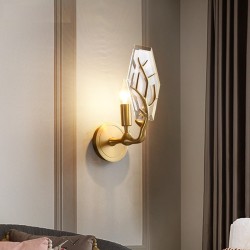 Lampada da parete in cristallo dorato - LED - Stile nordico